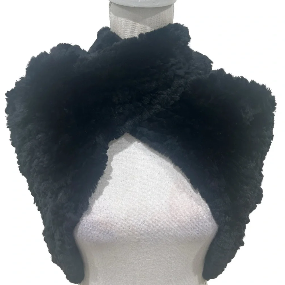 Unbranded Black Faux Fur Wrap scarf multiple versatile one size